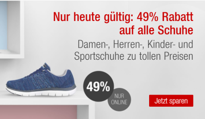 Nur heute! Richtig gute 49% Rabatt auf alle Schuhe bei Galeria-Kaufhof – z.B. Nike, Adidas etc.