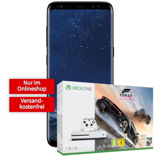 Knaller! Galaxy S8 inkl. Xbox One S 1TB mit Forza Horizon 3 einmalig 99,- Euro – dazu einige Verträge im Telekom oder Vodafone Netz monatlich nur 29,99 Euro