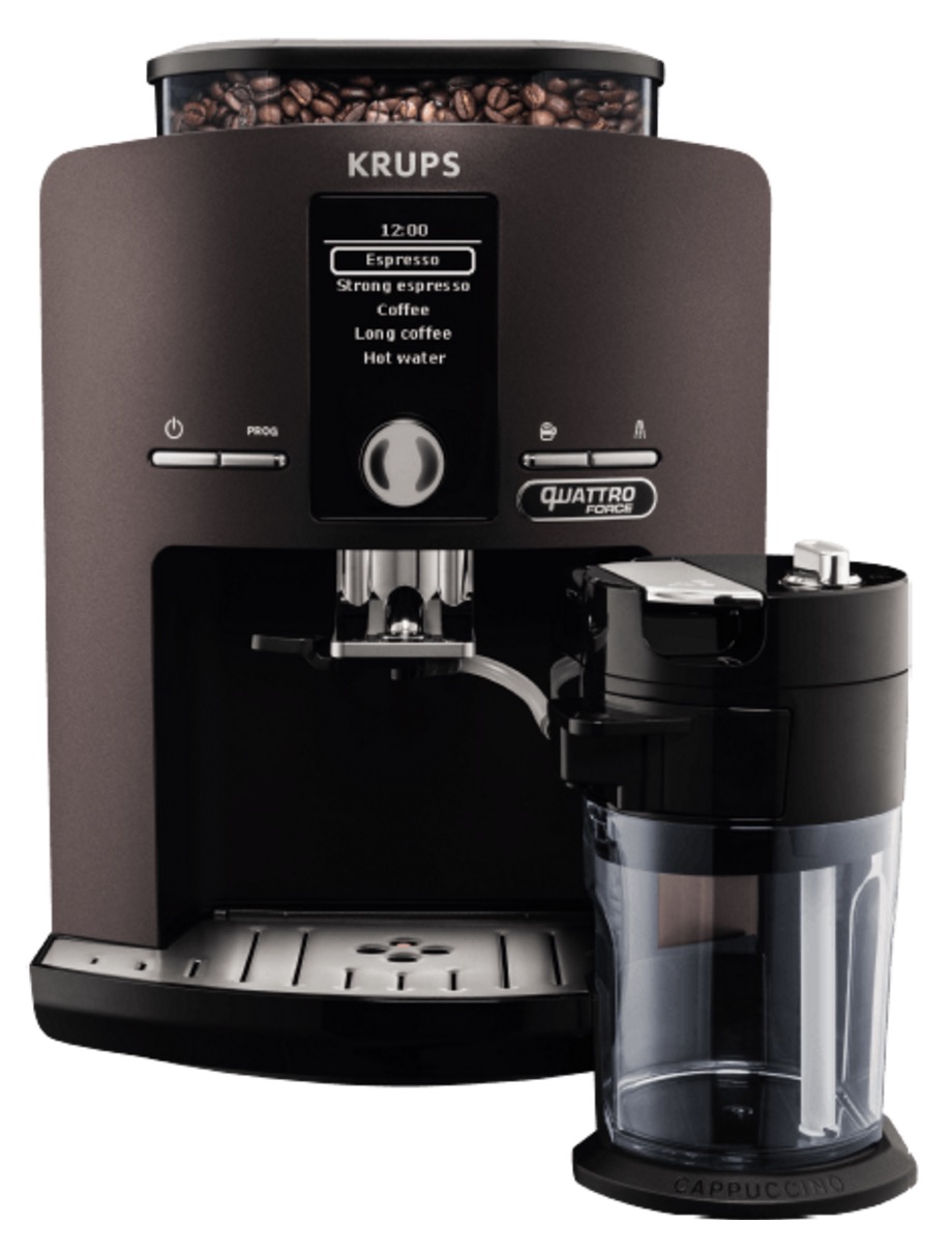 Noch da! KRUPS EA829P Latt´Espress Kaffeevollautomat (1,7L Wassertank, 15 bar, Edelstahl-Kegelmahlwerk) nur 299,- Euro