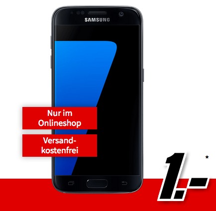 O2 Free 15 Tarif mit Allnet- und SMS-Flat sowie 15GB LTE (danach 1 MBit) mtl. 29,99 Euro + Samsung Galaxy S7 (Wert 448,-) einmalig 1,- Zuzahlung