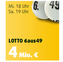 4 Mio. Euro im Jackpot! 12 Felder Lotto 6aus49 + 5 Rubbellose nur 2,99 Euro – nur Lottoland Neukunden!