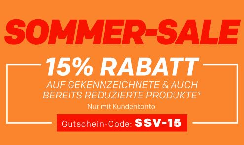 Sommer-Sale bei Rakuten mit 15% Rabatt auf ausgewählte Produkte vieler bekannter Shops