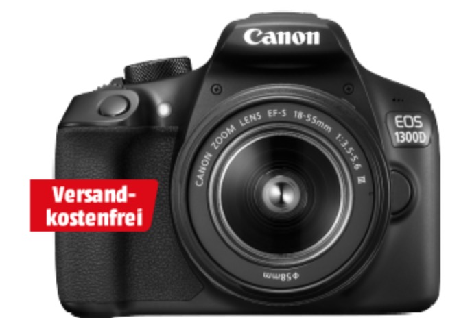 Canon EOS 1300D + 18-55mm Objektiv + HAMA Star 20 Dreibein Stativ nur 288,- Euro