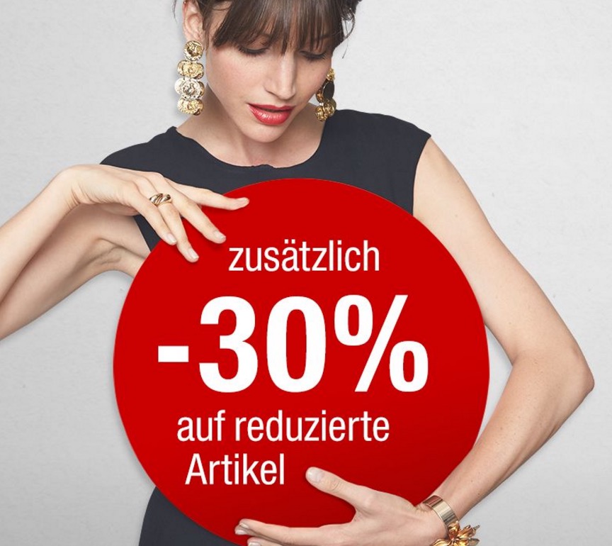 Galeria Kaufhof: 30% Extra-Rabatt auf Kleidung, Schuhe, Bade- & Sportmode, Wäsche und Taschen