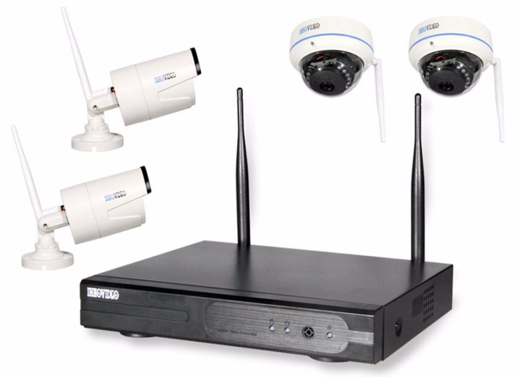Inkovideo INKO-1M-D Komplettset mit 4-Kanal Netzwerkrekorder und 4 HD Überwachungskameras für nur 164,99 Euro