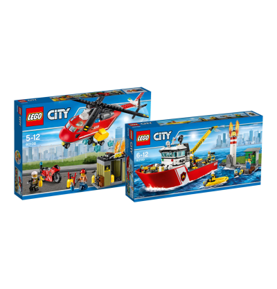 LEGO City Bundle aus Lego City Feuerwehrschiff 60109 & Feuerwehr-Löscheinheit 60108 für zusammen 53,99 Euro