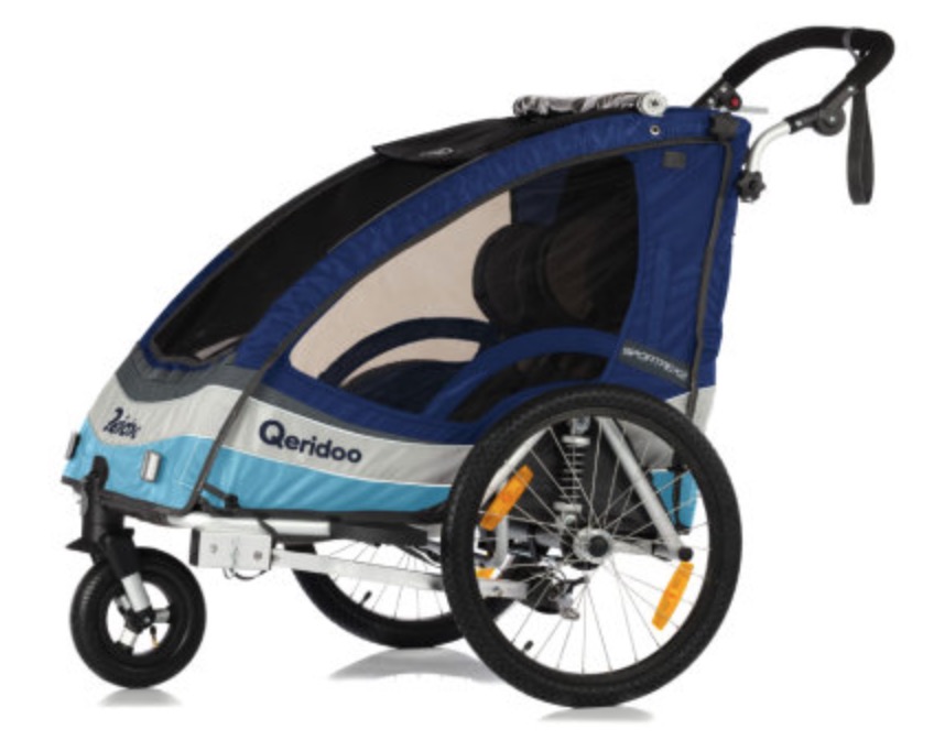 Kinderfahrradanhänger Qeridoo Sportrex2 in blau nur 299,- Euro inkl. Versand