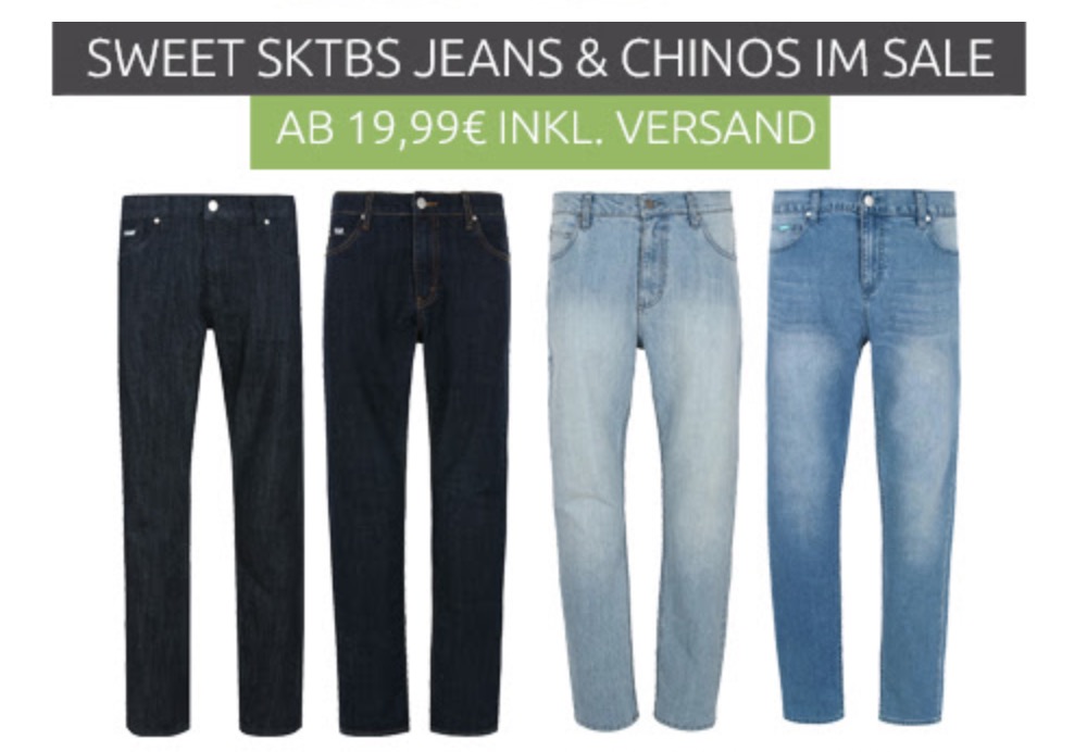 Über 100 verschiedene Sweet SKTBS Hosen und Jeans schon ab je 19,99 Euro inkl. Versand