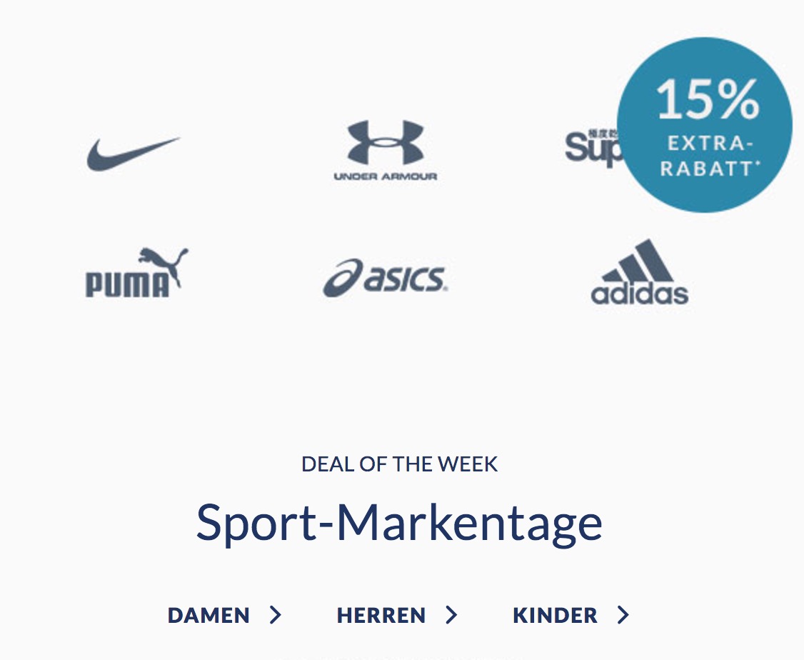 Engelhorn Sports Weekly Deal: 15% Rabatt auf ausgewählte Sport Marken wie Adidas, Nike oder Puma