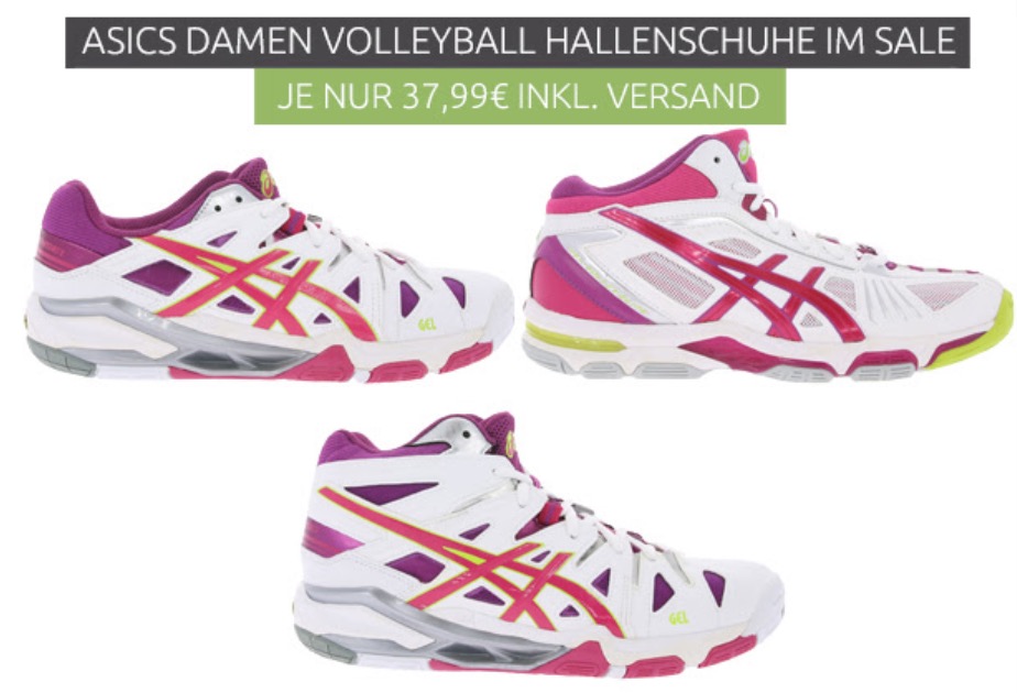 Asics Damen Volleyballschuhe in verschiedenen Ausführungen für nur 37,99 Euro inkl. Versand