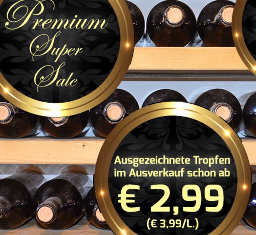 Premium Super Sale bei Weinvorteil mit bis zu 66% Rabatt – ab 2,99 Euro pro Flasche