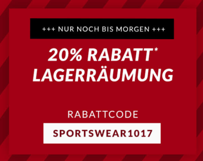 Endet heute! 20% Gutscheincode auf ausgewählte Sportmarken bei Engelhorn!