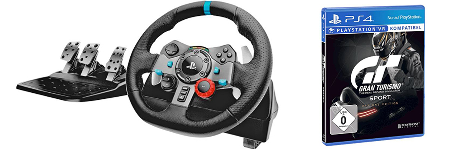 LOGITECH G29 Driving Force-Rennlenkrad + Gran Turismo Sport Day One Edition [PS4] für nur 199,- Euro inkl. Versand