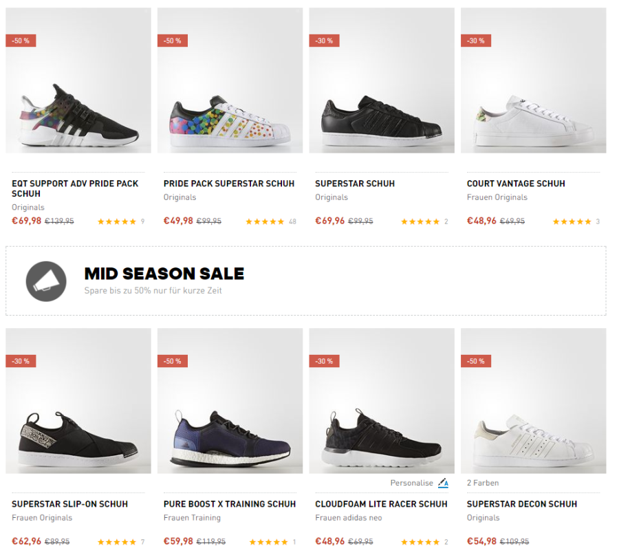 Bis zu 50% Rabatt im Adidas Midseason Sale