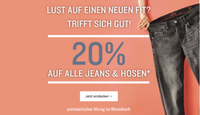 20% Aktionsrabatt auf Jeans und Hosen bei Tom Tailor – auch auf bereits reduzierte Artikel