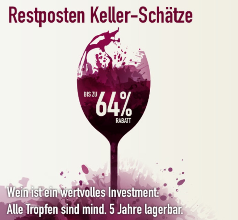 Weinvorteil: Bis zu 64% Rabatt auf mind. 5 Jahre lagerbare Weine  – ab 4,99 Euro pro Flasche