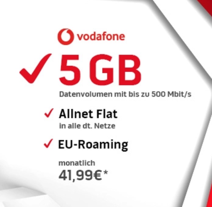 Vodafone Smart L mit Allnet- und SMS-Flat & 5GB Daten für mtl. 41,99 Euro + iPhone 8 für einmalig 99,95 Euro (iPhone 8 Plus für 199,95 Euro)