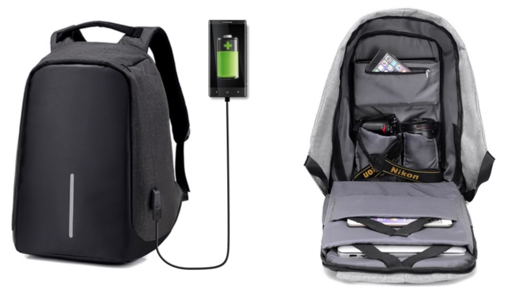 Praktischer Laptop Rucksack mit USBAnschluss für nur 15,46 Euro inkl