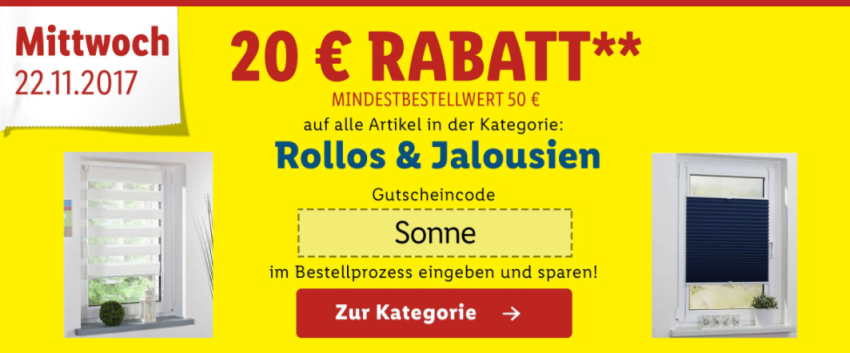 Rollos und Jalousien bei Lidl