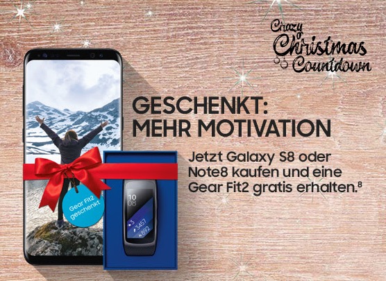 Tarife mit Samsung Galaxy S8 oder Samsung Galaxy Note8 – dazu Samsung Gear Fit 2 gratis