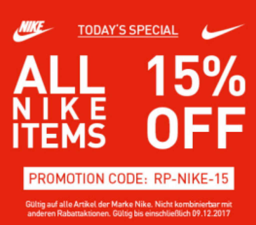 15 Gutscheincode auf Alles von NIKE bei Runners Point! Snipz.de