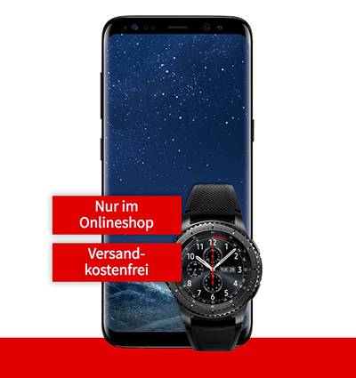 MD Comfort Allnet mit 2GB Daten im Vodafone-Netz mtl. 24,99 Euro + Samsung Galaxy S8 + Galaxy Gear S3 Smartwatch für nur einmalig 69,- Euro