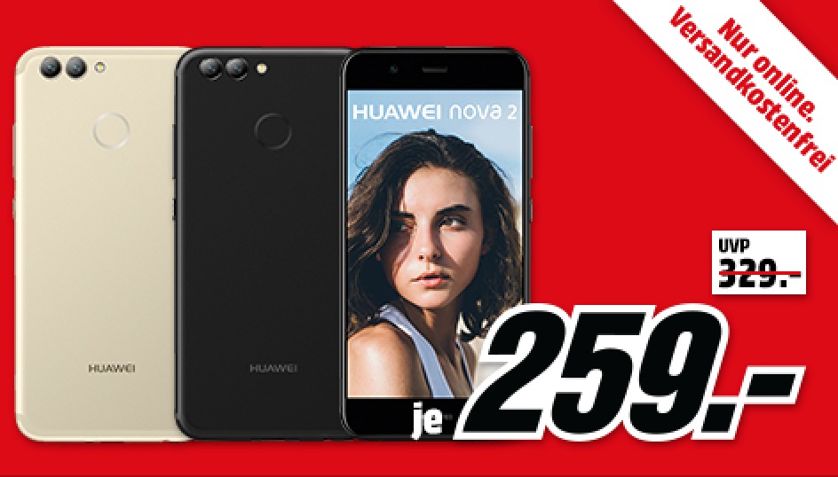 Huawai Nova 2 64GB Dual SIM Smartphone in verschiedenen Farben nur 259,- Euro inkl. Versand