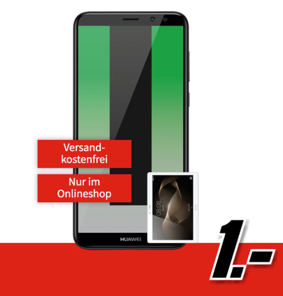 Top! MD Vodafone Smart Surf mit 50 Minuten & SMS + 2GB Daten für mtl. 14,99 Euro + Huawei Mate 10 Lite & Huawei Mediapad M2 für nur einmalig 1,- Euro