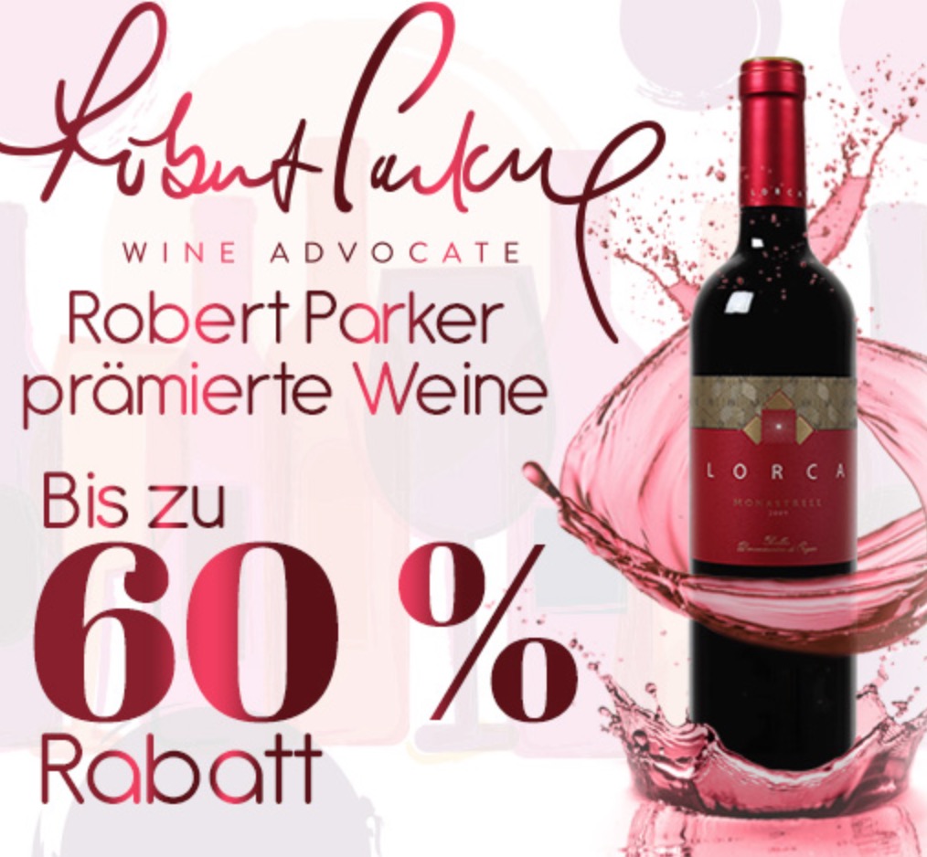 Parker-Tag bei Weinvorteil mit bis zu 60% Rabatt – ab 5,99 Euro pro Flasche (MBW: 6 Flaschen)