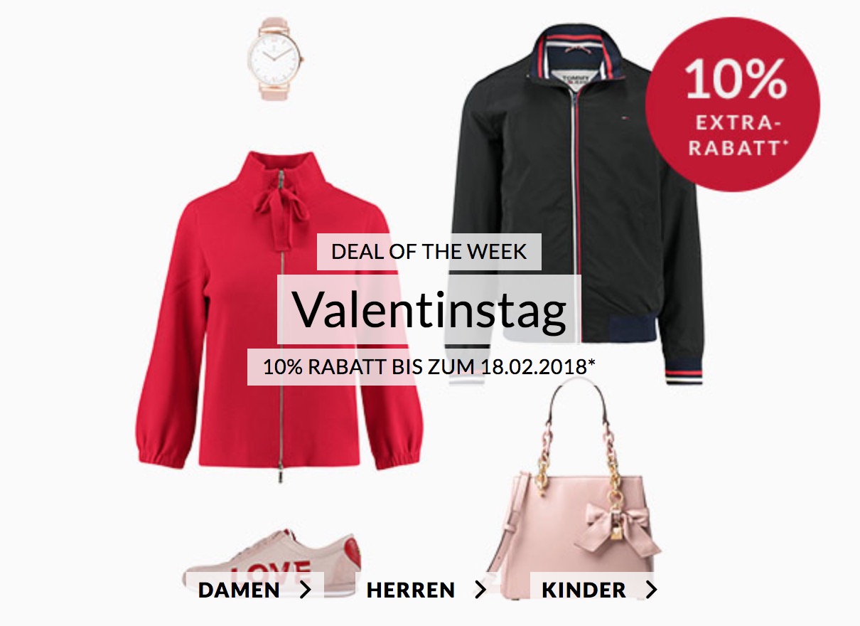 Engelhorn Fashion Weekly Deal: 10% Rabatt auf über 1.700 ausgewählte Artikel zum Valentinstag