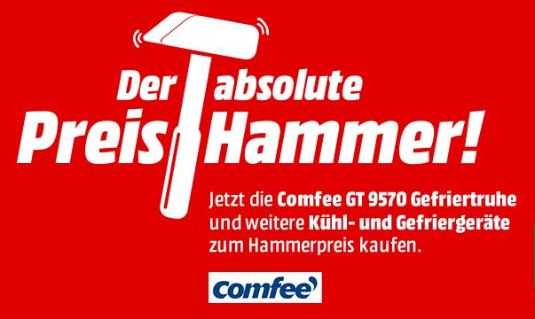 MediaMarkt Preishammer-Angebote mit verschiedenen Comfee Kühl- und Gefriergeräten