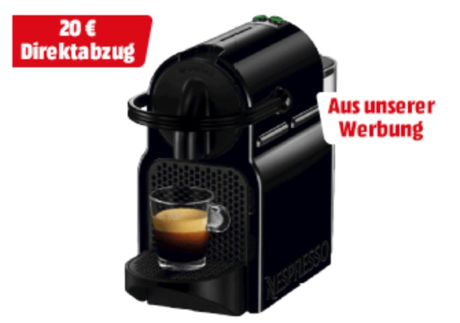 Delonghi Nespresso Inissia Kapselmaschine inkl. 40,- Euro Kapselguthaben nur 39,- Euro inkl. Versand