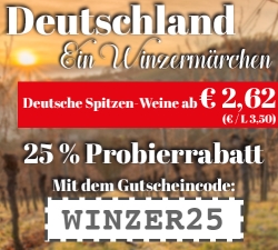 Nur heute: 25% Rabatt auf alle bereits reduzierten, deutschen Weine bei Weinvorteil!