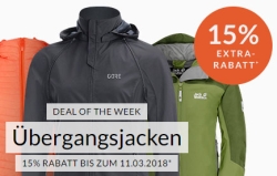 Engelhorn Sport Weekly Deal mit 15% Rabatt auf Jacken + 5,- Euro Newslettergutschein