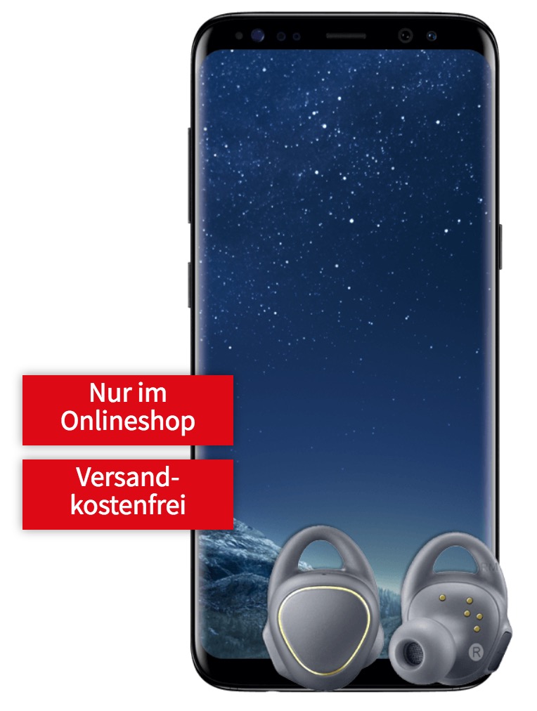 Knaller! MD Vodafone Smart Surf mit 2GB Daten für mtl. 16,99 Euro + Samsung Galaxy S8 & Gear IconX Kopfhörer für einmalig 99,- Euro