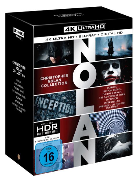 Nolan Collection 4K – Exklusiv + Digital Ultraviolet [4K Ultra HD Blu-ray + Blu-ray] für nur 78,- Euro inkl. Versand