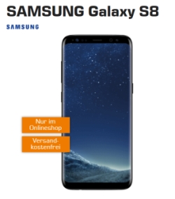 Samsung Galaxy S8 mit Flat Allnet Comfort Aktionstarif (Allnet-Flat + 1GB Daten) nur 19,99 Euro monatlich + einmalig 29,- Euro