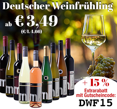 Weinvorteil: Deutschen Spitzenweine stark reduziert + 15% Extra-Rabatt