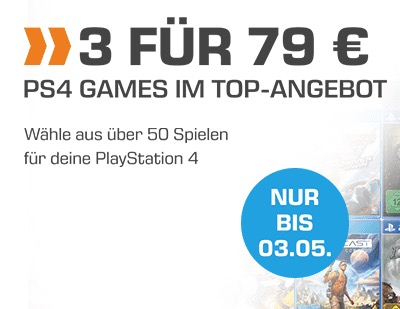 3 Spiele für die Playstation PS4 für nur 79,- Euro