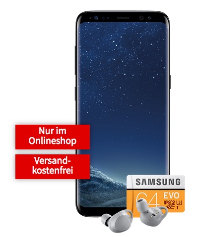 Samsung Galaxy S8 + IconX + MicroSD mit Allnet-Flat im Vodafone-Netz für monatlich 19,99 Euro