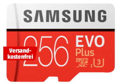 SAMSUNG Evo Plus 256 GB für nur 39,- Euro inkl. Versand