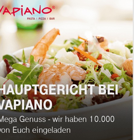 Wieder da! Kostenloses Hauptgericht bei Vapiano für Telekom-Kunden