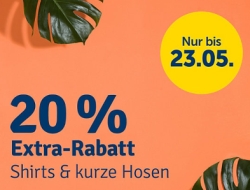 20% Rabatt auf Shirts und Shorts bei myToys