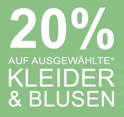 20% Rabatt auf ausgewählte Kleider und Blusen im Galeria Kaufhof Onlineshop