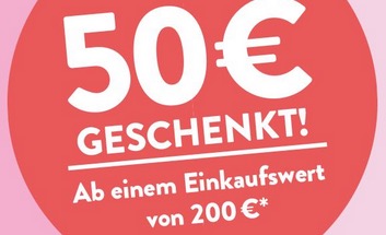 Bei Galeria Kaufhof 50,- Euro Rabatt mit Gutschein (MBW 200,-)