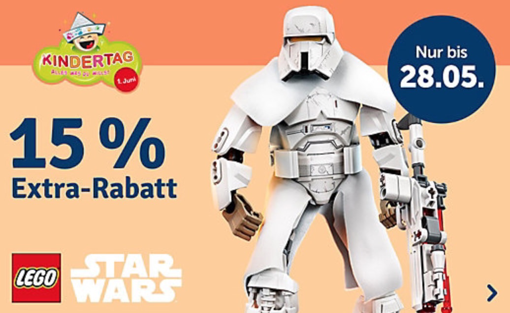 15% Extrarabatt auf LEGO Star Wars Artikel im myToys Onlineshop