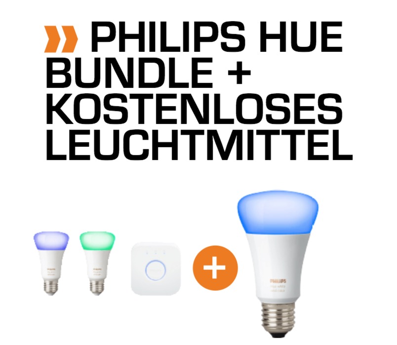 Bis 9 Uhr! Philips Hue E27 White and Color Ambiance Starter-Set mit 3 Leuchtmitteln für nur 99,- Euro inkl. Versand