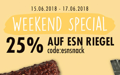 Fitmart Weekend Special: 25% Rabatt auf alle ESN Riegel