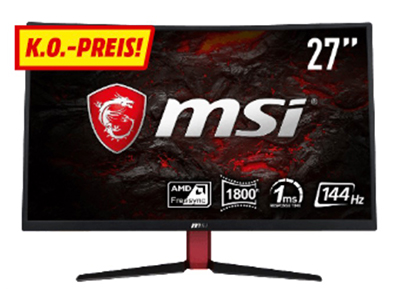 27″ MSI Optix G27C2-305E Gaming Monitor (Curved, Full-HD, FreeSync, 1ms, 144Hz) für nur 289,- Euro inkl. Versand