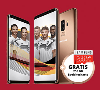 o2 Free M mit 10GB Datenvolumen für mtl. 29,99 Euro + Samsung Galaxy S9 + 256GB Speicherkarte nur einmalig 4,95 Euro